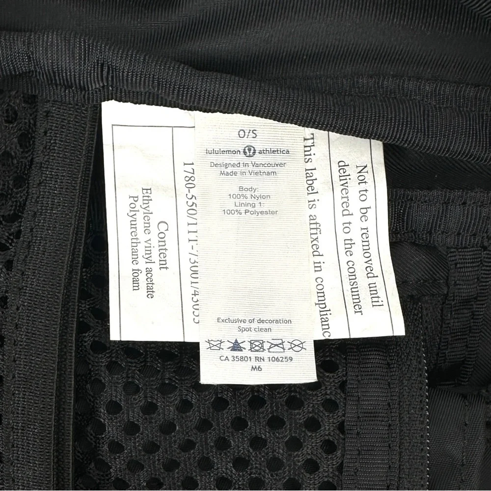 Lululemon Go Lightly Black Water Repellent Lightweight Nylon Backpack Bag